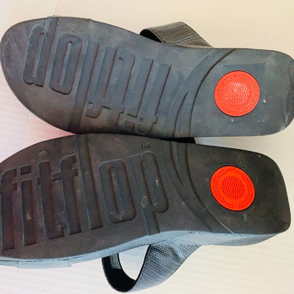 FIT FLOP Black Sandals Woman’s Velcro Adjustable Straps Sz 11 - Picture 7 of 7